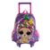 Mochila Escolar Infantil Feminina com Rodinhas LOL Premium Roxa U / Roxo