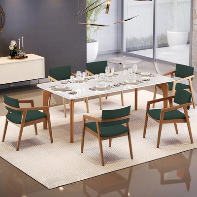 Kit 02 Cadeiras Para Sala de Jantar Estar Living Giorgia B04 Suede Verde Musgo - Lyam Decor
