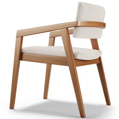 Cadeira Para Sala de Jantar Estar Living Giorgia B04 Linho Cru - Lyam Decor