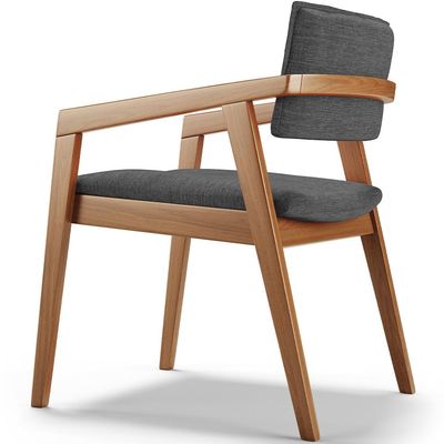 Cadeira Para Sala de Jantar Estar Living Giorgia B04 Linho Cinza Escuro - Lyam Decor