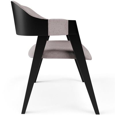 Cadeira Para Sala de Jantar Estar Living Estofada Suran L02 Preto Linho Bege - Lyam Decor