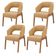 Kit 04 Cadeiras de Jantar e Estar Living Estofada Lince L02 Bouclê Mostarda - Lyam Decor