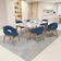 Kit 04 Cadeiras de Jantar e Estar Living Estofada Lince L02 Suede Azul Marinho - Lyam Decor