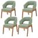 Kit 04 Cadeiras de Jantar e Estar Living Estofada Lince L02 Bouclê Oliva - Lyam Decor