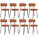 Kit 08 Cadeiras Decorativas Estofada Para Sala De Jantar Barcelona L02 Tecido Terracota - Lyam Decor