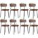 Kit 08 Cadeiras Decorativa Estofada Para Sala De Jantar Barcelona L02 Couríssimo Marrom - Lyam Decor