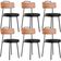 Kit 06 Cadeiras Decorativas Estofada Para Sala Jantar Barcelona L02 Couríssimo Camel Preto - Lyam