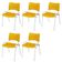 Cadeira Iso Base Branco Igreja, Escola, Escritório - Amarelo Kit 5 Peças