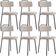 Kit 06 Cadeiras Decorativas Estofada Para Sala De Jantar Barcelona L02 Bouclê Creme - Lyam Decor