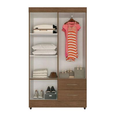 Guarda Roupas Solteiro 4 Portas Sandovalina Carvalho Oak