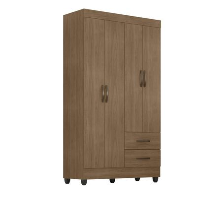 Guarda Roupas Solteiro 4 Portas Sandovalina Carvalho Oak
