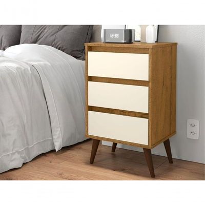 Conjunto De 2 Mesas De Cabeceira Mundo Retrô Freijo Off White
