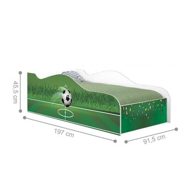 Cama Carro Fun Adesivada Futebol Solteiro
