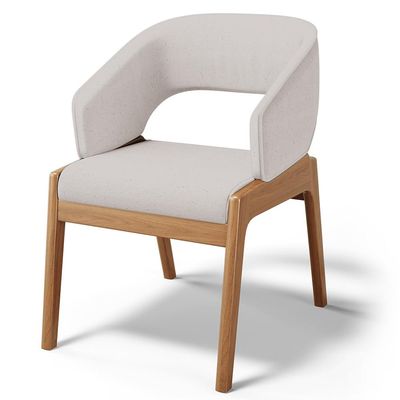Kit 05 Cadeiras de Jantar e Estar Living Estofada Lince L02 Linho Bege - Lyam Decor