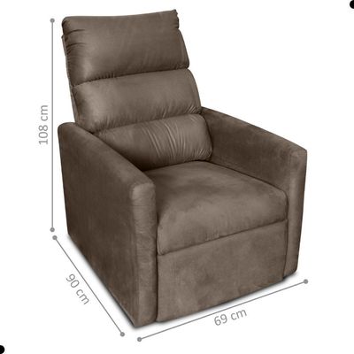 Poltrona Reclinável Do Papai Taty Suede Marrom