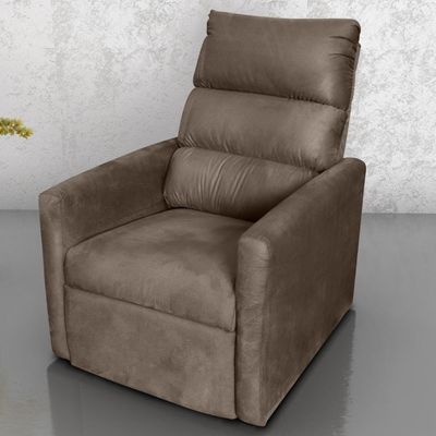 Poltrona Reclinável Do Papai Taty Suede Marrom