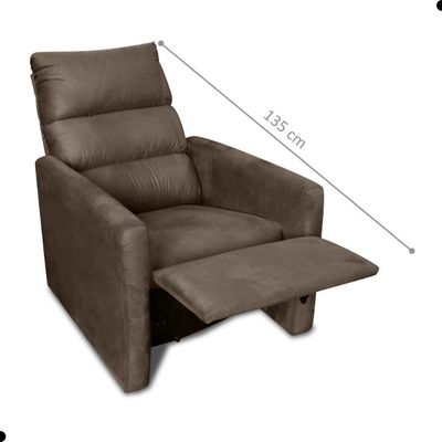 Poltrona Reclinável Do Papai Taty Suede Marrom