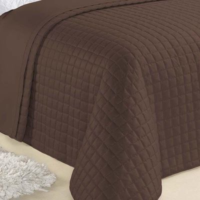 Kit Cobre Leito Colcha Veneza King 3 Peças Hipercal 180 Fios - Marrom