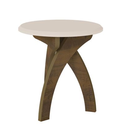 Mesa De Apoio Para Sala De Estar 51x50 Cm Arly Off White Pinho