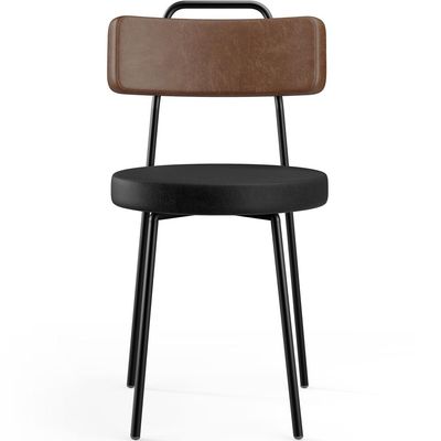 Kit 04 Cadeiras Decorativas Estofada Para Sala Jantar Barcelona L02 Couríssimo Marrom Preto - Lyam