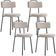 Kit 04 Cadeiras Decorativas Estofada Para Sala De Jantar Barcelona L02 Bouclê Creme - Lyam Decor