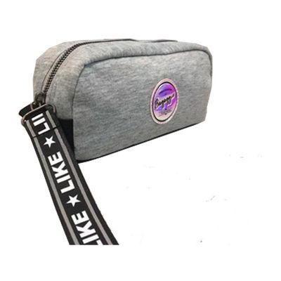 Estojo Escolar Feminino Moletom Like Cinza U / Cinza
