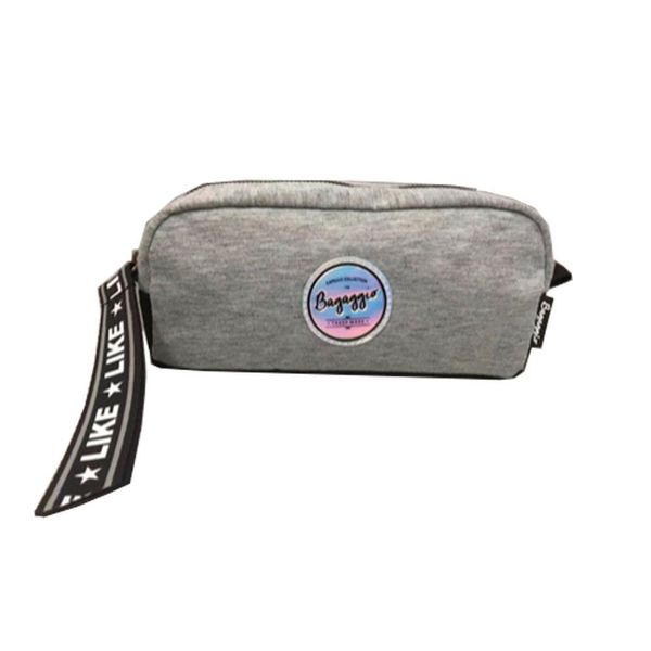 Estojo Escolar Feminino Moletom Like Cinza U / Cinza