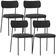 Kit 04 Cadeiras Decorativa Para Sala De Jantar Melina L02 Bouclê Preto - Lyam Decor