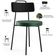 Kit 04 Cadeira Estofada Para Sala Jantar Barcelona L02 Couríssimo Preto Facto Verde Musgo - Lyam