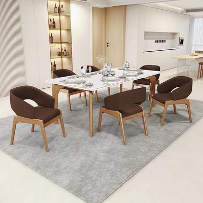 Kit 02 Cadeiras de Jantar e Estar Living Estofada Lince L02 Couríssimo Marrom - Lyam Decor