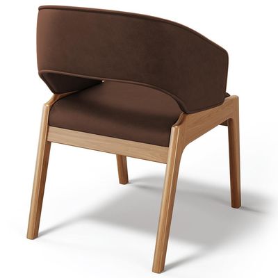 Kit 02 Cadeiras de Jantar e Estar Living Estofada Lince L02 Couríssimo Marrom - Lyam Decor