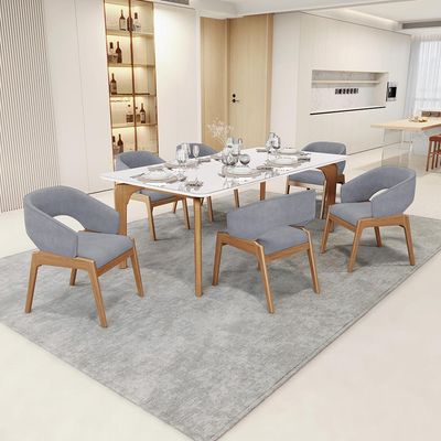Kit 02 Cadeiras de Jantar e Estar Living Estofada Lince L02 Suede Cinza - Lyam Decor