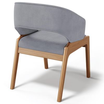 Kit 02 Cadeiras de Jantar e Estar Living Estofada Lince L02 Suede Cinza - Lyam Decor