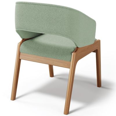 Kit 02 Cadeiras de Jantar e Estar Living Estofada Lince L02 Bouclê Oliva - Lyam Decor