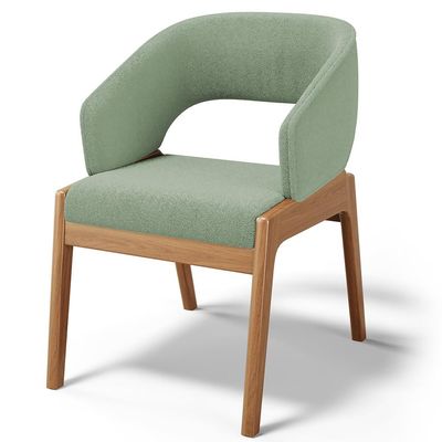Kit 02 Cadeiras de Jantar e Estar Living Estofada Lince L02 Bouclê Oliva - Lyam Decor