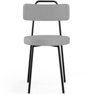Kit 02 Cadeiras Decorativas Estofada Para Sala De Jantar Barcelona L02 Facto Cinza - Lyam Decor