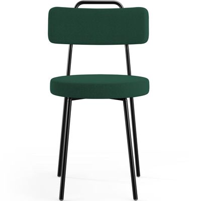 Kit 02 Cadeiras Decorativas Estofada Para Sala De Jantar Barcelona L02 Bouclê Verde - Lyam Decor