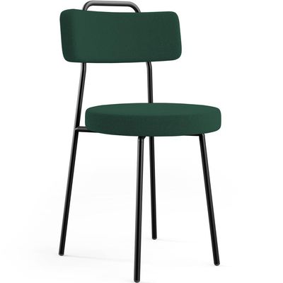 Kit 02 Cadeiras Decorativas Estofada Para Sala De Jantar Barcelona L02 Bouclê Verde - Lyam Decor
