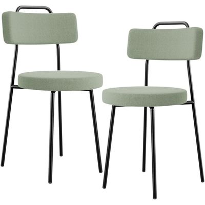 Kit 02 Cadeiras Decorativas Estofada Para Sala De Jantar Barcelona L02 Bouclê Oliva - Lyam Decor