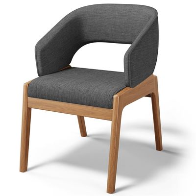 Kit 02 Cadeiras de Jantar e Estar Living Estofada Lince L02 Linho Cinza Escuro - Lyam Decor