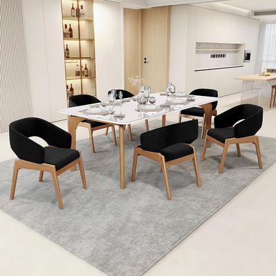 Kit 02 Cadeiras de Jantar e Estar Living Estofada Lince L02 Bouclê Preto - Lyam Decor
