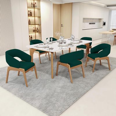 Kit 02 Cadeiras de Jantar e Estar Living Estofada Lince L02 Bouclê Verde - Lyam Decor