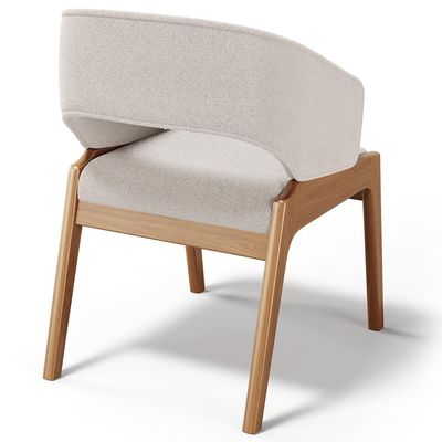 Kit 02 Cadeiras de Jantar e Estar Living Estofada Lince L02 Bouclê Cru - Lyam Decor