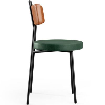 Cadeira Decorativa Estofada Para Sala De Jantar Barcelona L02 Couríssimo Camel Facto Verde - Lyam