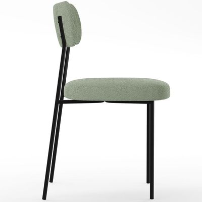 Cadeira Decorativa Estofada Para Sala De Jantar Melina L02 Bouclê Oliva  - Lyam Decor