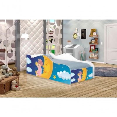 Cama Carro Fun Adesivada Fadinha Encantada Solteiro