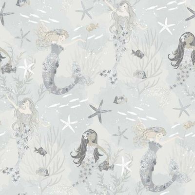 Papel De Parede Sereias - G78389 Cinza E Gliter Tiny Tots 2 - G78389