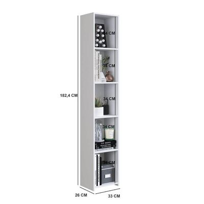 Módulo Organizador Multiuso Funcionale Estante Branca 33X26X182cm MDP Art In Móveis
