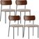 Kit 04 Cadeiras Para Sala De Jantar Melina L02 Couríssimo Marrom Linho Bege - Lyam Decor