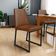 Cadeira Para Sala De Jantar Base Aço Industrial Preto Dafne L02 Couríssimo Marrom - Lyam Decor